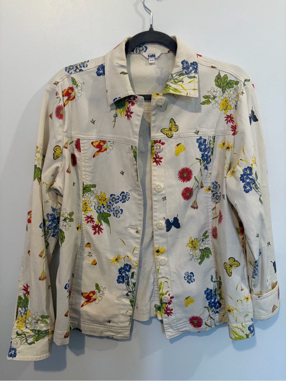 Tabi Floral Butterflies Cotton Jacket - Medium
